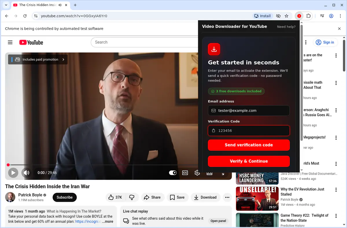 Youtube Video Downloader browser extension screenshot 8